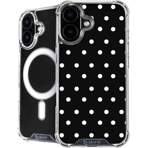 Black and White Polka Dots iPhone 16 MagSafe Case