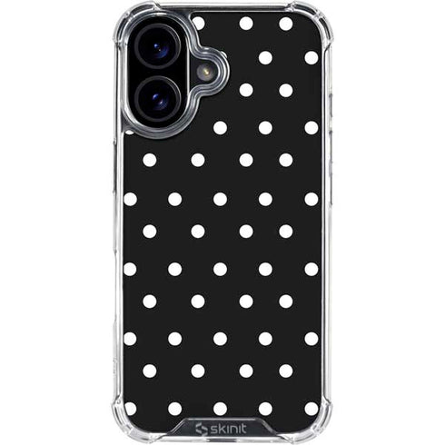 Black and White Polka Dots iPhone 16 Plus Clear Case
