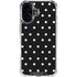 Black and White Polka Dots iPhone 16 Plus Clear Case