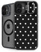 Black and White Polka Dots iPhone 16 Plus Kickstand Case