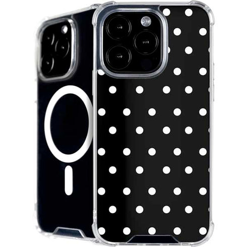 Black and White Polka Dots iPhone 16 Pro MagSafe Case