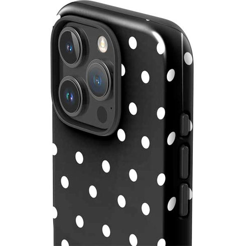 Black and White Polka Dots iPhone 16 Pro Max Impact Case