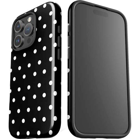 Black and White Polka Dots iPhone 16 Pro Max Impact Case