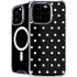 Black and White Polka Dots iPhone 16 Pro Max MagSafe Case