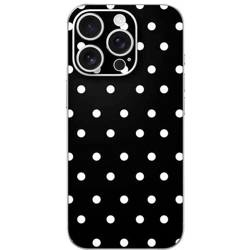 Black and White Polka Dots iPhone 16 Pro Skin