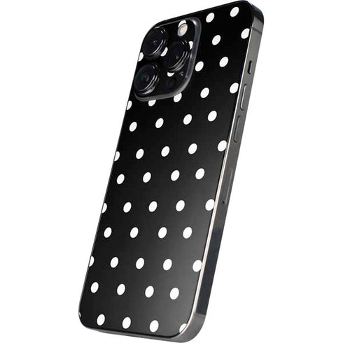 Black and White Polka Dots iPhone 16 Pro Skin