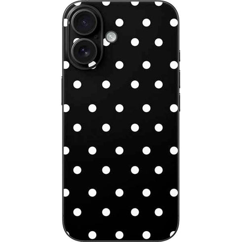 Black and White Polka Dots iPhone 16 Skin