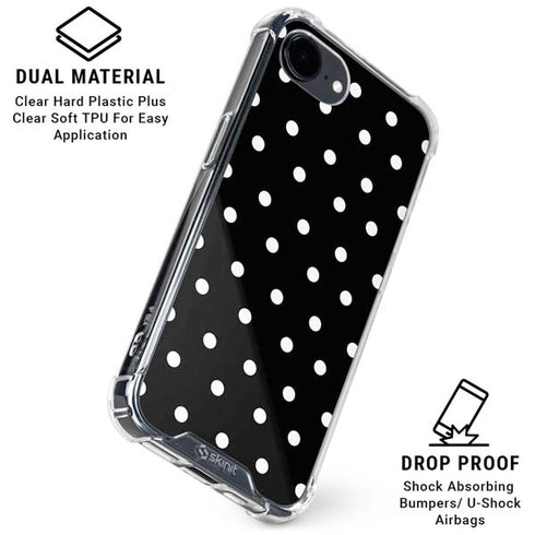 Black and White Polka Dots iPhone 16e Clear Case