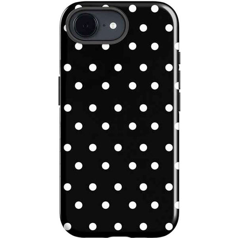 Black and White Polka Dots iPhone 16e Impact Case