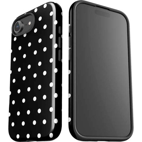 Black and White Polka Dots iPhone 16e Impact Case