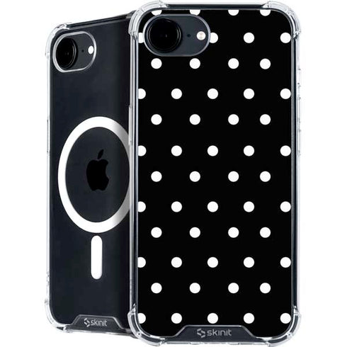 Black and White Polka Dots iPhone 16e MagSafe Case