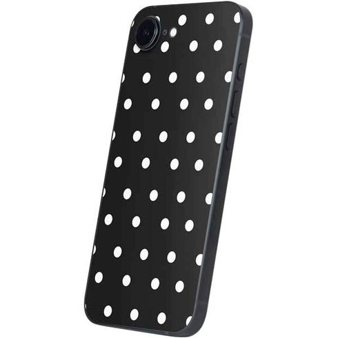 Black and White Polka Dots iPhone 16e Skin