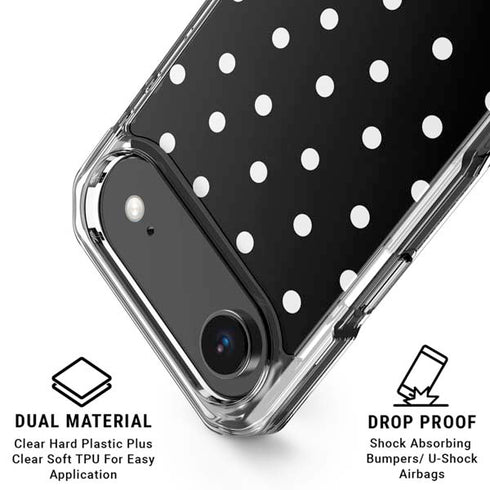 Black and White Polka Dots iPhone 17 Air Clear Case