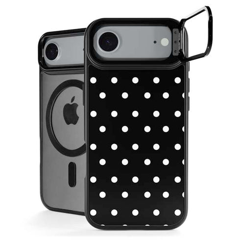 Black and White Polka Dots iPhone 17 Air Kickstand Case