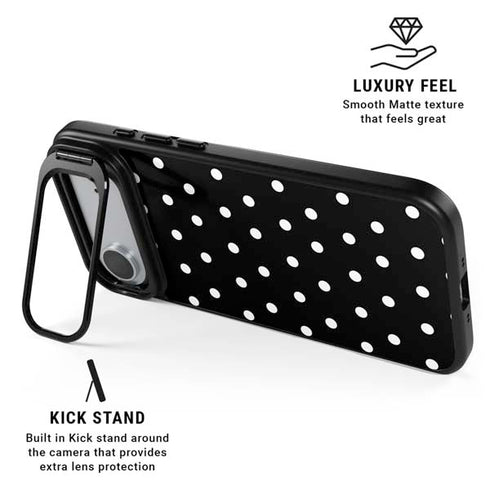 Black and White Polka Dots iPhone 17 Air Kickstand Case