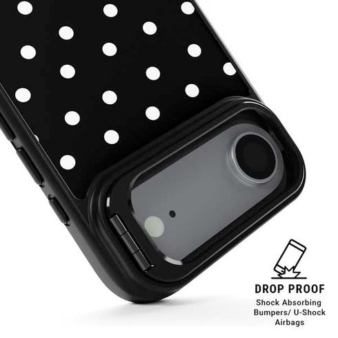 Black and White Polka Dots iPhone 17 Air Kickstand Case