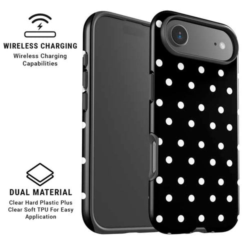 Black and White Polka Dots iPhone 17 Air Magsafe Impact Case