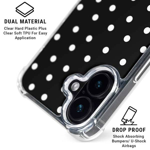 Black and White Polka Dots iPhone 17 Clear Case