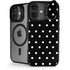 Black and White Polka Dots iPhone 17 Kickstand Case