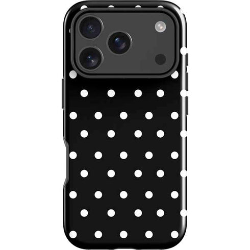 Black and White Polka Dots iPhone 17 Pro Impact Case