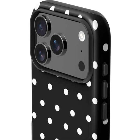 Black and White Polka Dots iPhone 17 Pro Impact Case