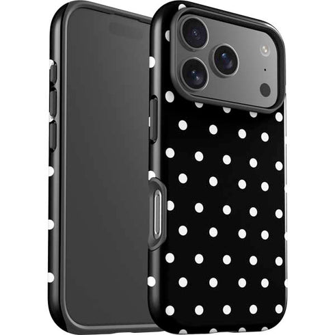 Black and White Polka Dots iPhone 17 Pro Impact Case
