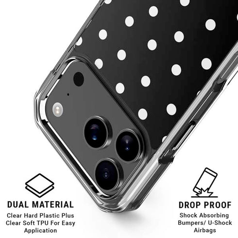 Black and White Polka Dots iPhone 17 Pro MagSafe Case