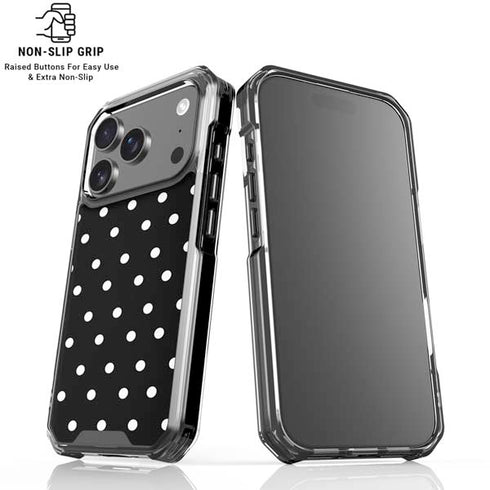 Black and White Polka Dots iPhone 17 Pro MagSafe Case