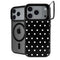 Black and White Polka Dots iPhone 17 Pro Max Kickstand Case