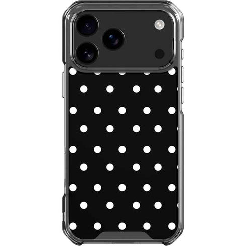 Black and White Polka Dots iPhone 18 Pro Max Clear Case