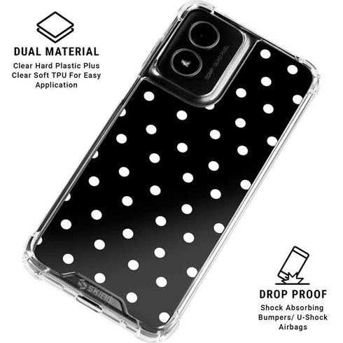 Black and White Polka Dots Moto G Power 5G (2024) Clear Case