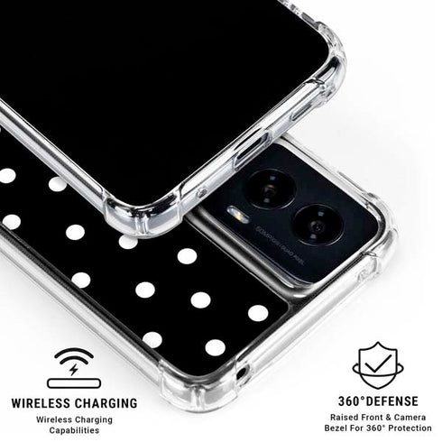 Black and White Polka Dots Moto G Power 5G (2024) Clear Case