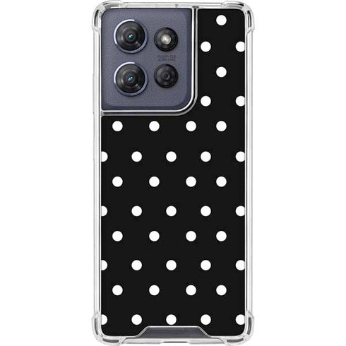 Black and White Polka Dots Moto G Stylus 5G (2025) Clear Case
