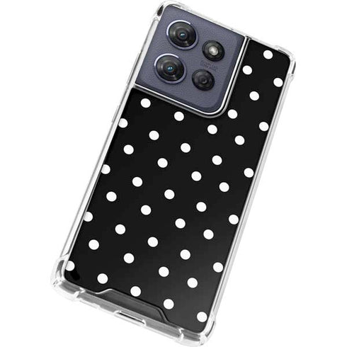 Black and White Polka Dots Moto G Stylus 5G (2025) Clear Case