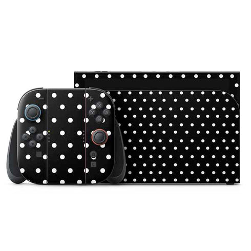 Black and White Polka Dots Nintendo Skins