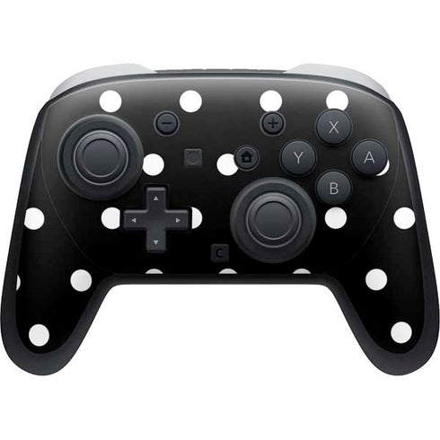 Black and White Polka Dots Nintendo Switch 2 (2025) Pro Controller Skin