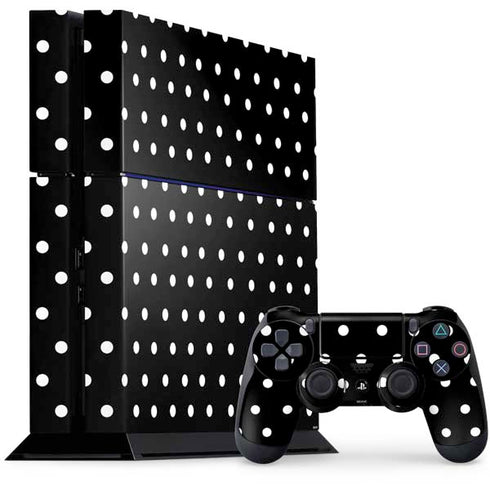 Black and White Polka Dots PlayStation PS4 Skins