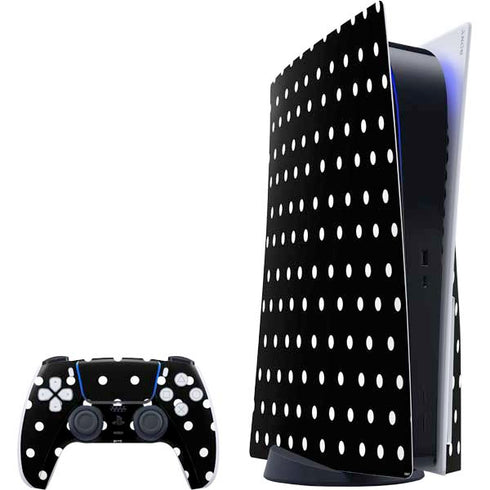 Black and White Polka Dots PlayStation PS5 Skins