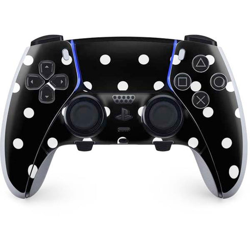 Black and White Polka Dots PS5 DualSense Edge Pro Controller Skin