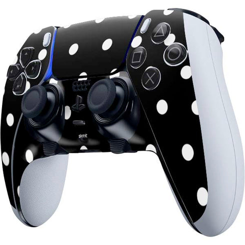 Black and White Polka Dots PS5 DualSense Edge Pro Controller Skin