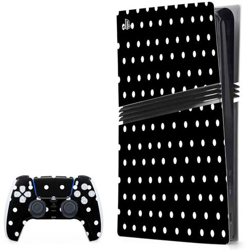 Black and White Polka Dots PlayStation PS5 Skins