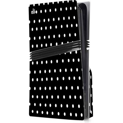 Black and White Polka Dots PS5 Pro Disk Console Skin