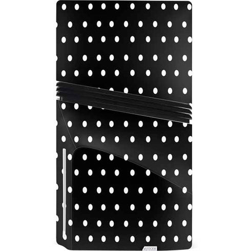 Black and White Polka Dots PS5 Pro Disk Console Skin
