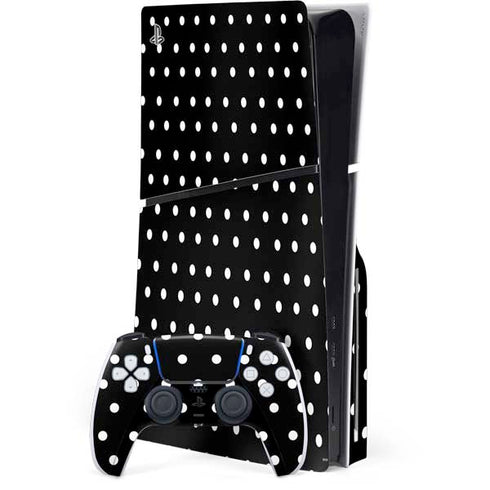 Black and White Polka Dots PlayStation PS5 Skins
