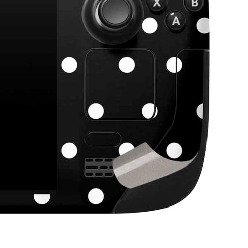 Black and White Polka Dots Steam Deck Handheld Gaming Computer Skin