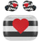 Black And White Striped Heart Amazon Echo Buds Skin