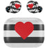 Black And White Striped Heart Amazon Echo Buds Skin