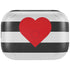 Black And White Striped Heart Amazon Echo Buds Skin