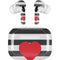 Black And White Striped Heart AirPods Skins