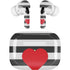 Black And White Striped Heart AirPods Skins